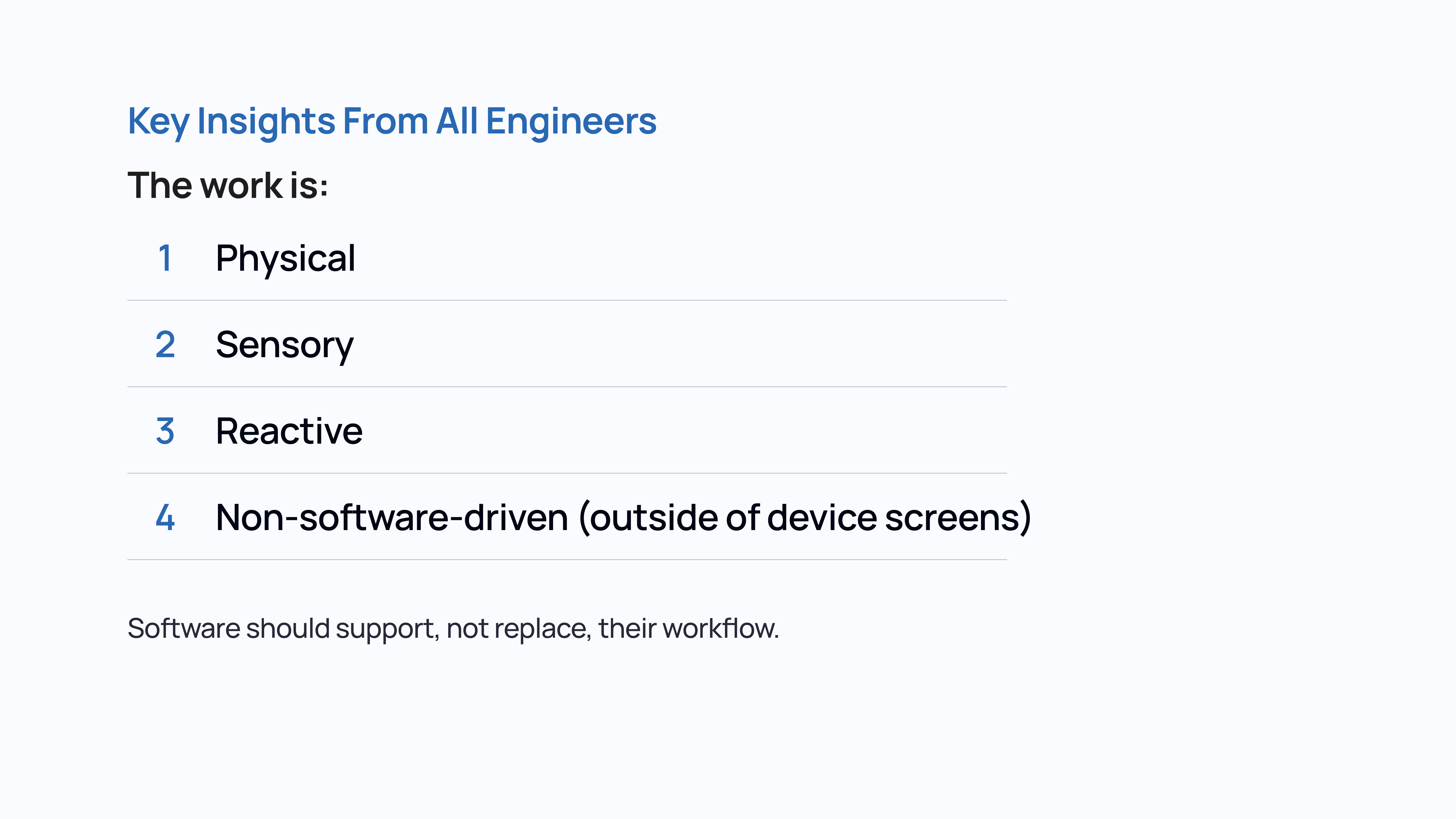 Key insights from site engineer research