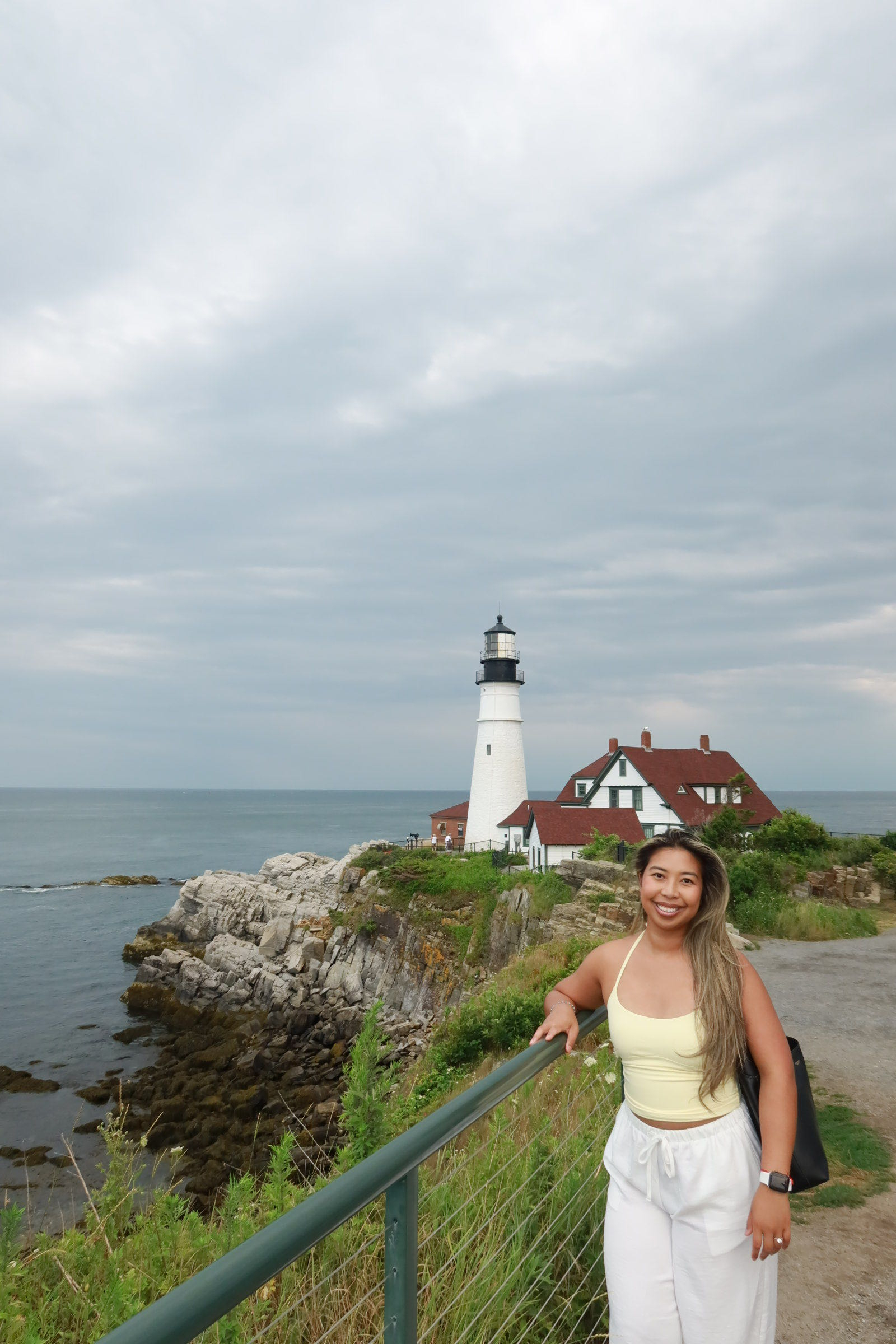 Linda Khuth at Portland Head Light, Maine